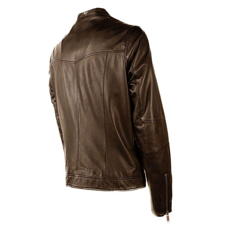Emilio Romanelli Brown Leather Men Jacket - Hilstor