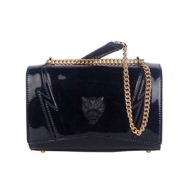 Plein Sport Chic Patent Effect Chain Shoulder Bag - Hilstor