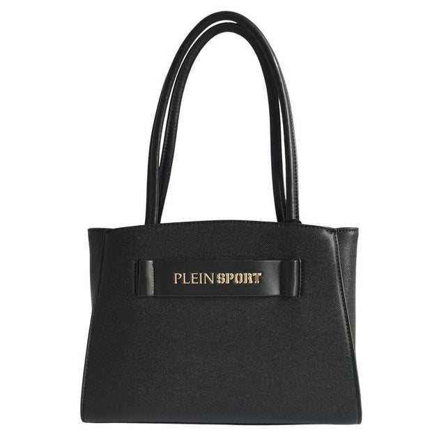 Plein Sport Sleek Black Three-Compartment Tote Bag - Hilstor
