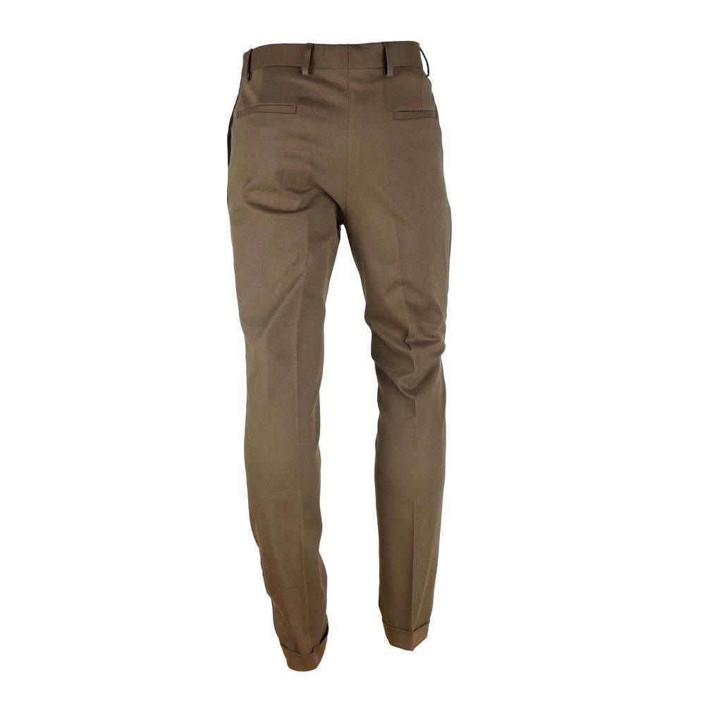 Made in Italy Brown Wool Men Trousers - Hilstor
