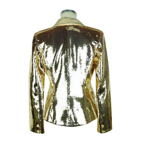Elisabetta Franchi Chic Sequined Double-Breasted Yellow Jacket - Hilstor