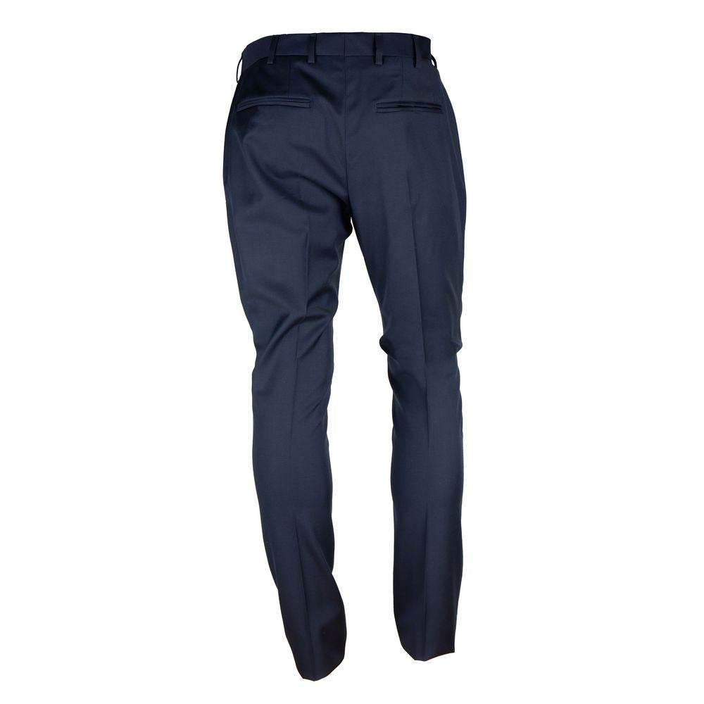 Made in Italy Blue Wool Men's Trousers - Hilstor