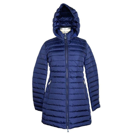 Add Elegant Blue Down Puffer Jacket with Hood - Hilstor