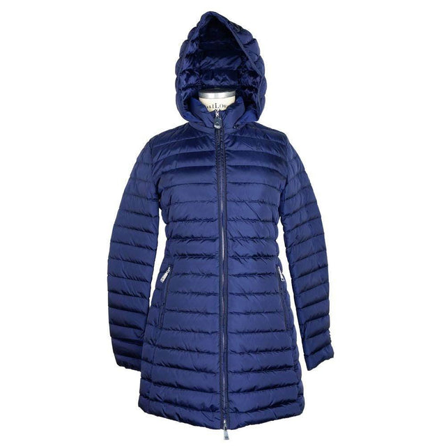 Add Elegant Blue Down Puffer Jacket with Hood - Hilstor