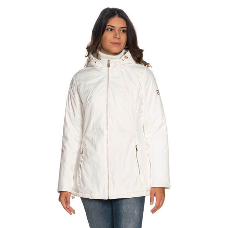 Yes Zee White Polyester Women's Jacket - Hilstor
