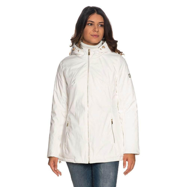 Yes Zee White Polyester Women's Jacket - Hilstor