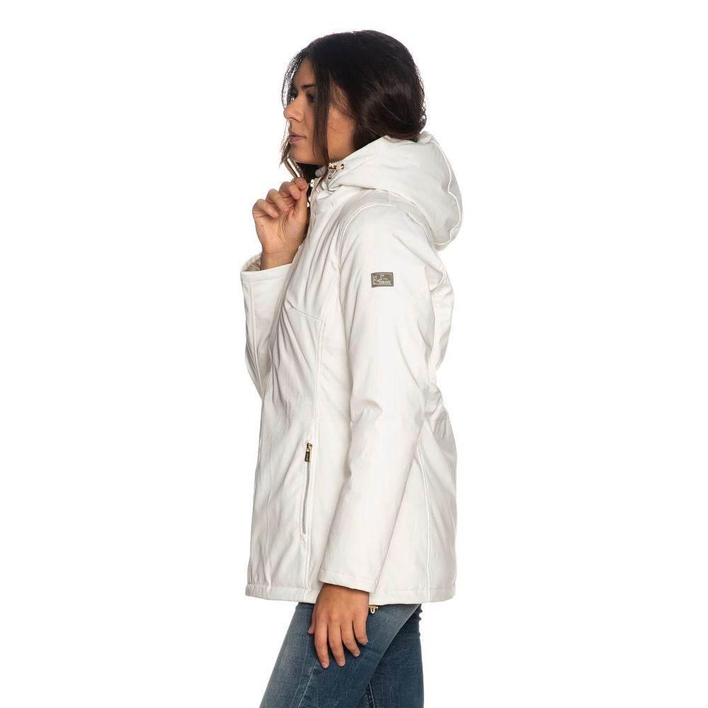 Yes Zee White Polyester Women's Jacket - Hilstor