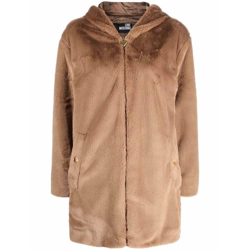 Love Moschino Beige Polyester Women Coat - Hilstor