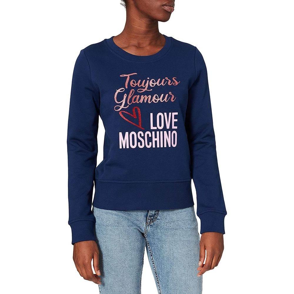 Love Moschino Blue Cotton Women Sweater - Hilstor