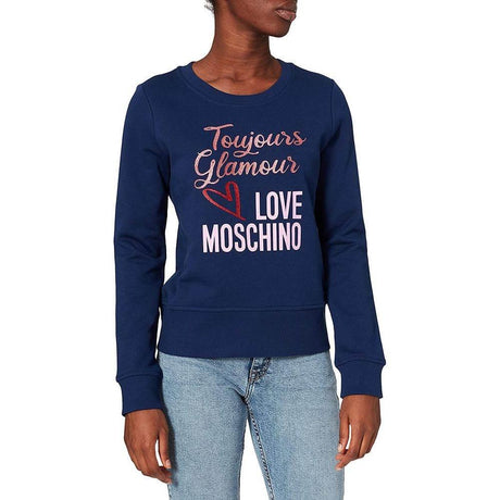 Love Moschino Blue Cotton Women Sweater - Hilstor