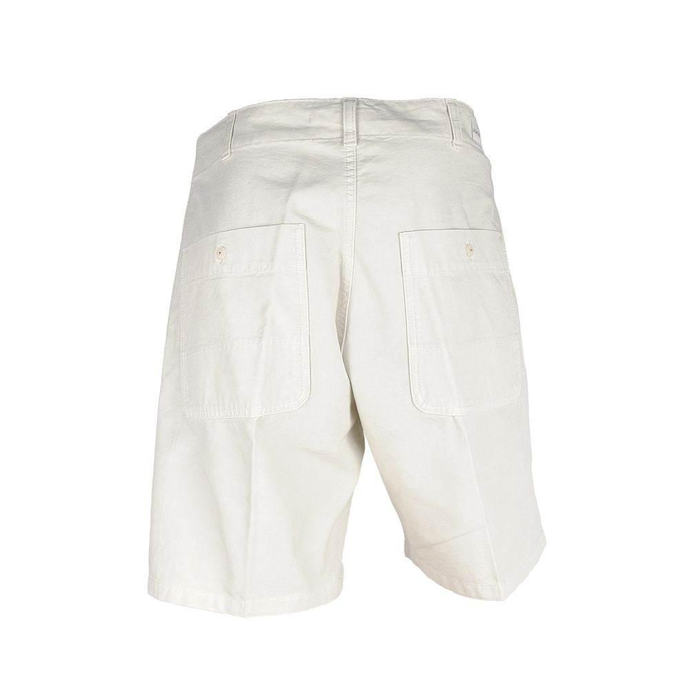 Don The Fuller White Cotton Men's Bermuda Shorts - Hilstor
