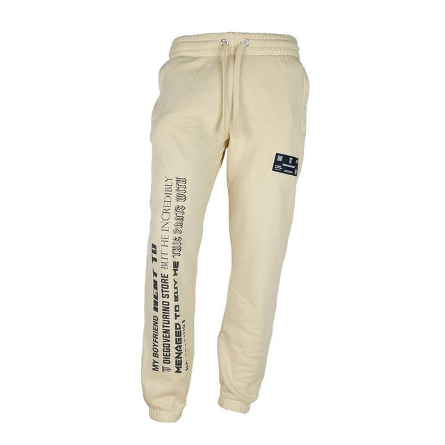 Diego Venturino Beige Cotton Men's Track Pant - Hilstor