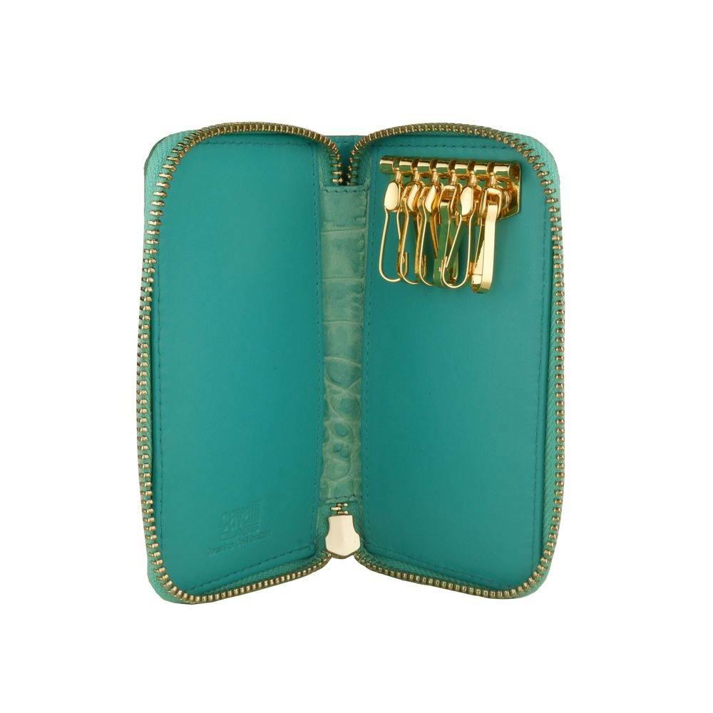 Cavalli Class Light Blue Calfskin Women Keychain - Hilstor