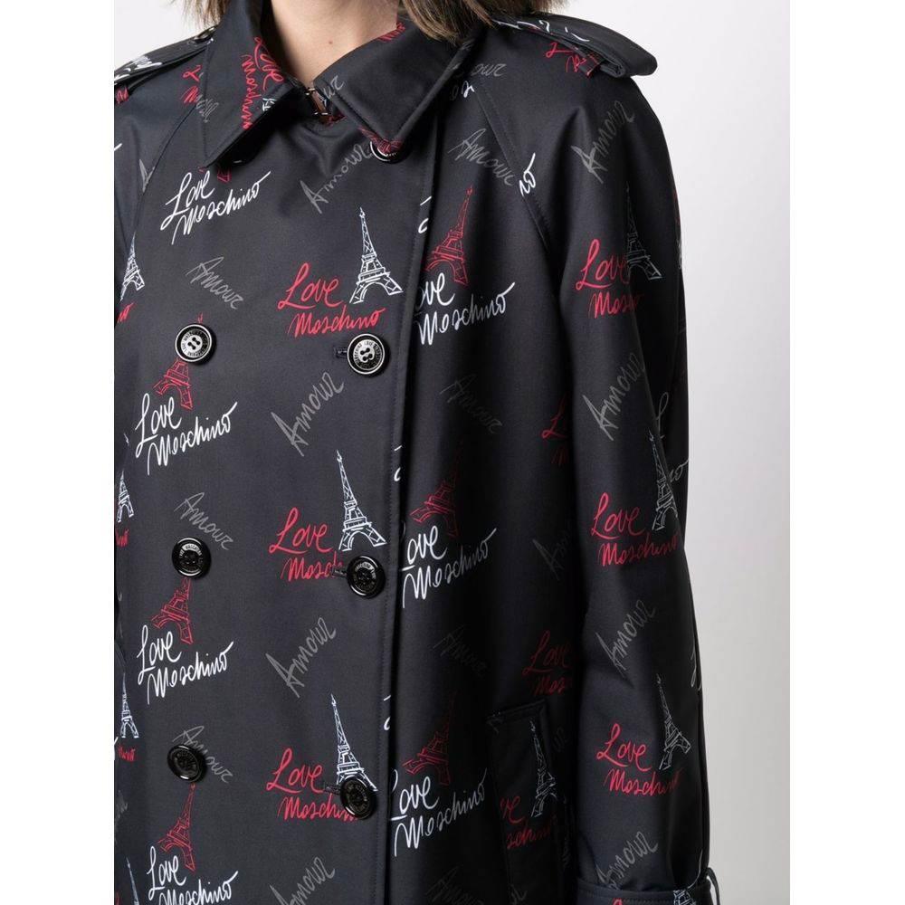 Love Moschino Black Polyester Women Coat - Hilstor