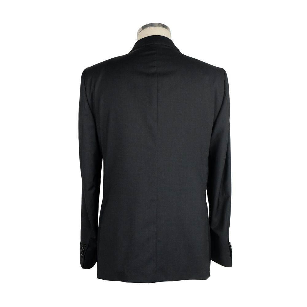 Made in Italy Black Wool Men Suit - Hilstor