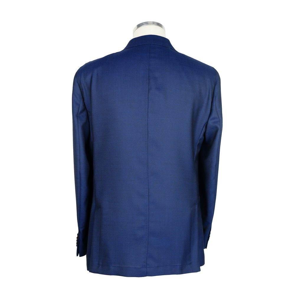 Emilio Romanelli Blue Wool Men Blazer - Hilstor
