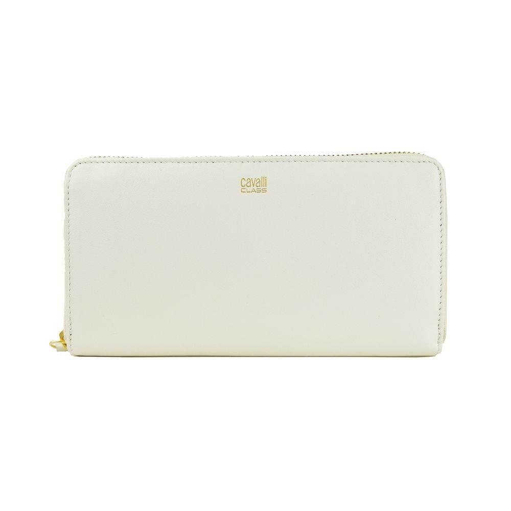 Cavalli Class White Calfskin Women Wallet - Hilstor