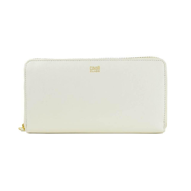 Cavalli Class White Calfskin Women Wallet - Hilstor