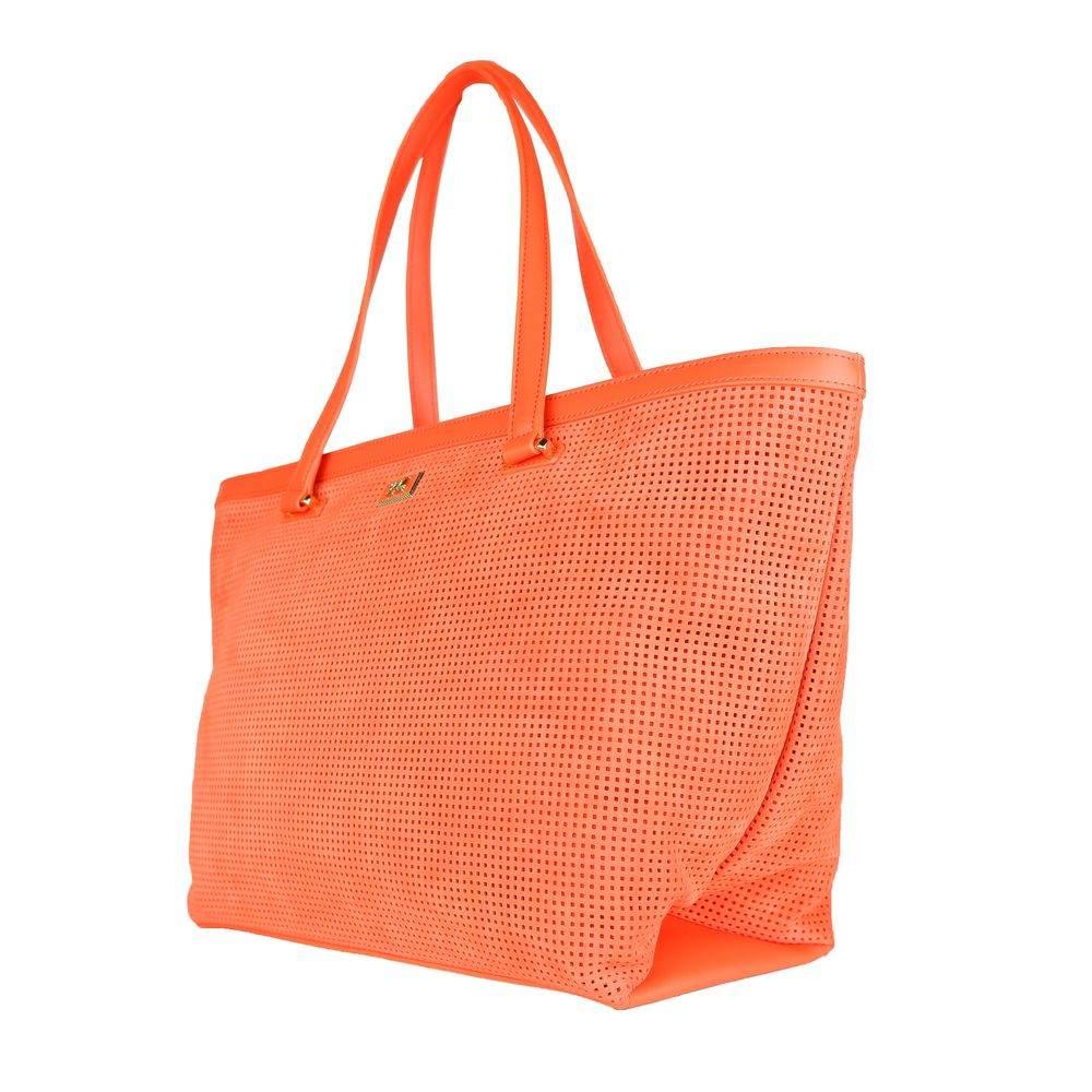 Cavalli Class Orange Calfskin Women Handbag - Hilstor