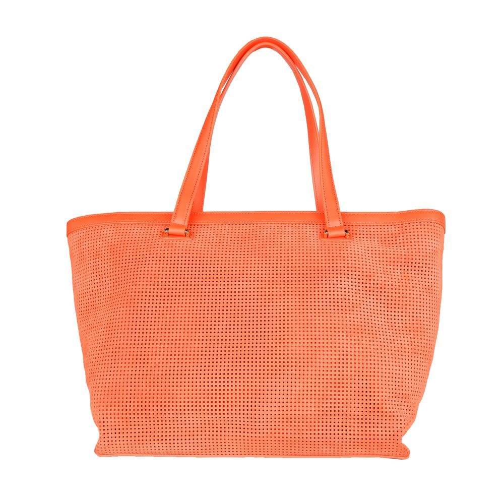 Cavalli Class Orange Calfskin Women Handbag - Hilstor