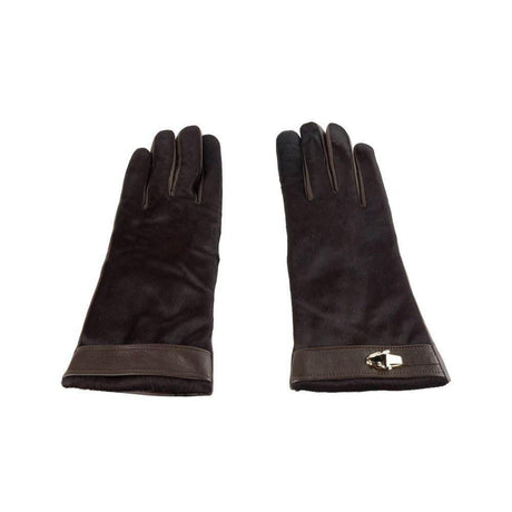 Cavalli Class Brown Cowhide Women Glove - Hilstor