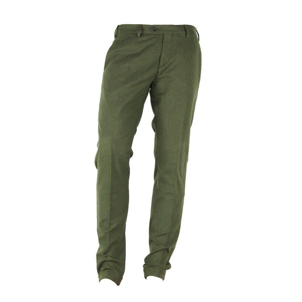 Made in Italy Green Cotton Men Pant - Hilstor