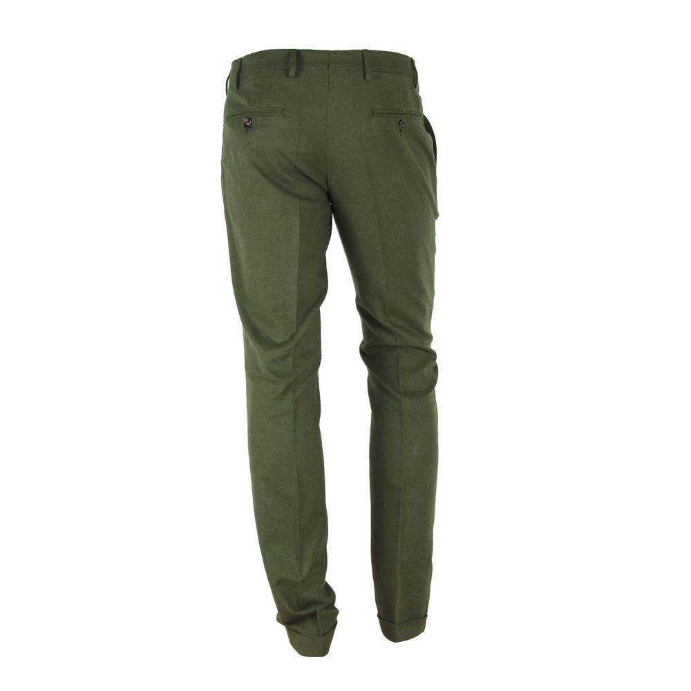 Made in Italy Green Cotton Men Pant - Hilstor