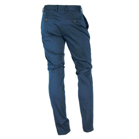 Made in Italy Blue Cotton Men Trouser - Hilstor
