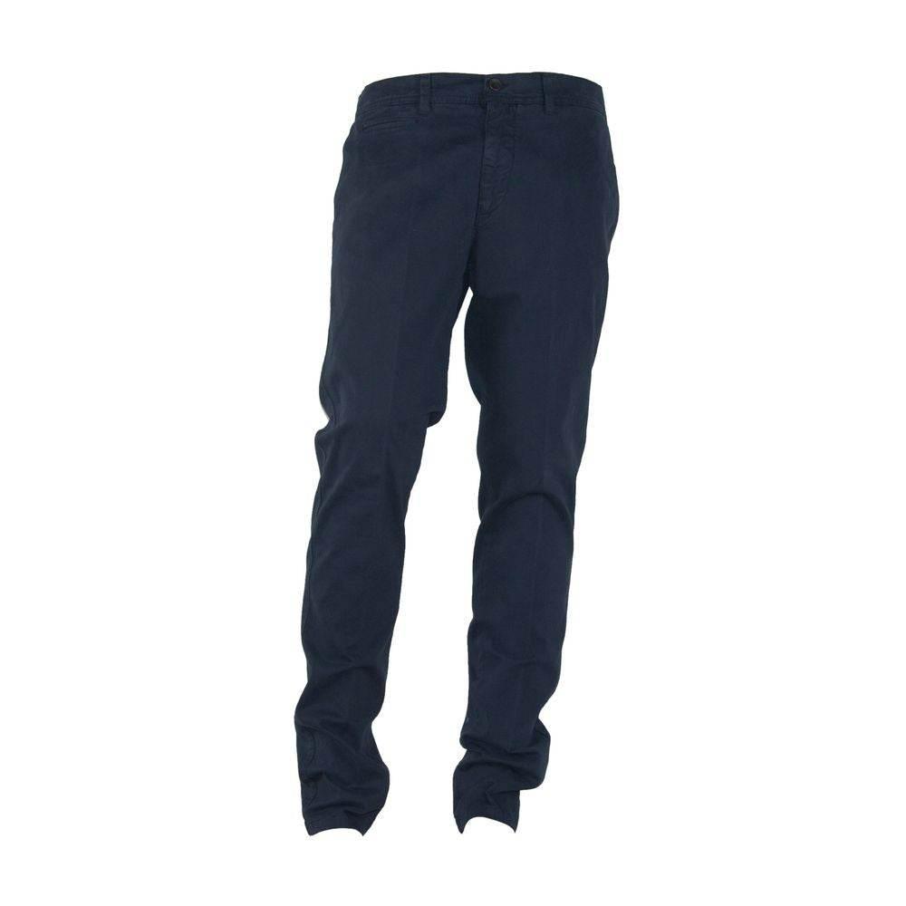 Made in Italy Blue Cotton Men's Trouser - Hilstor