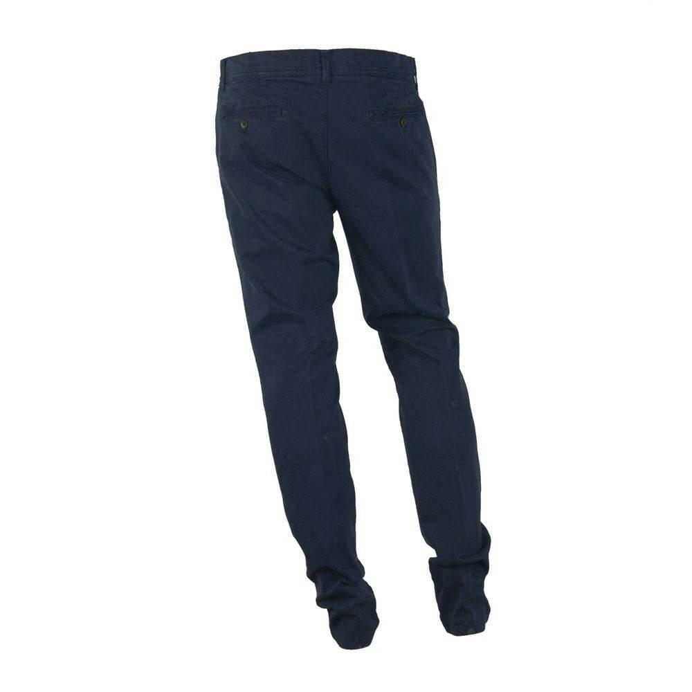 Made in Italy Blue Cotton Men's Trouser - Hilstor