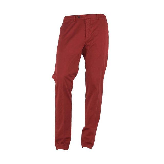 Made in Italy Red Cotton Men's Trouser - Hilstor