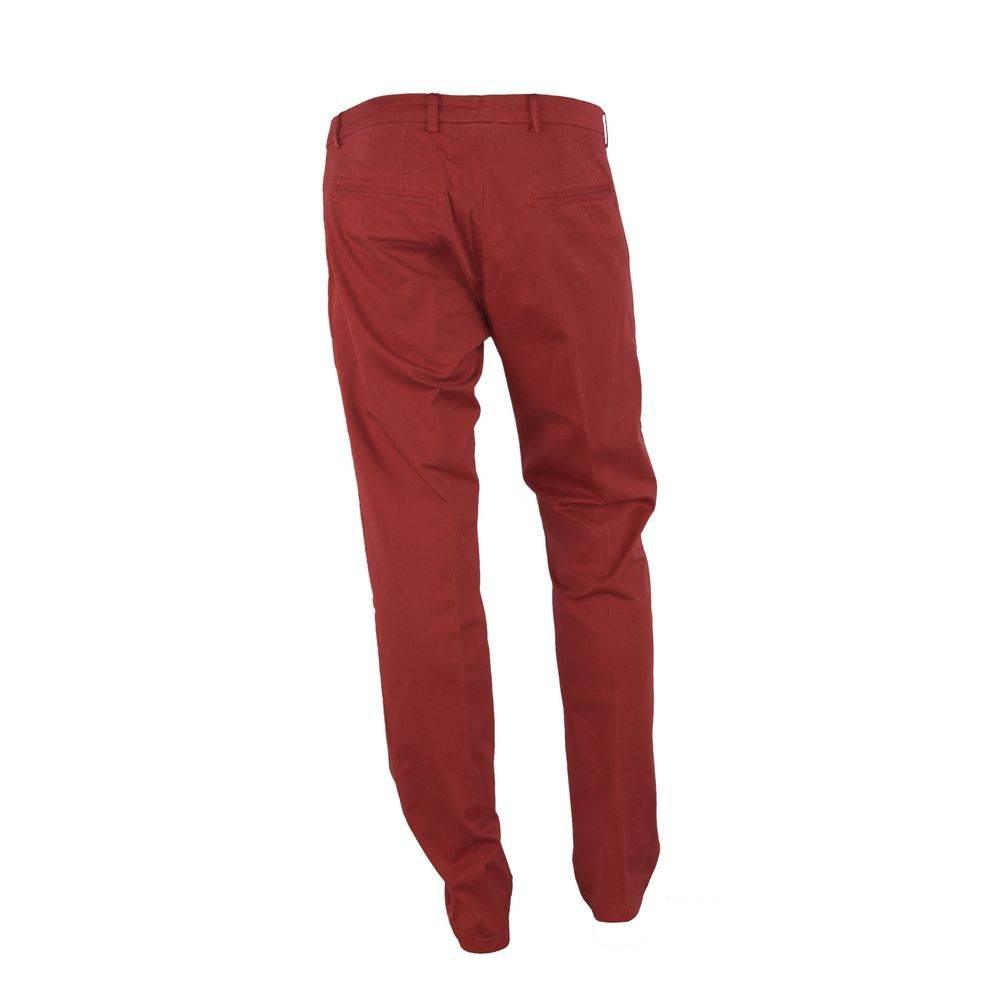 Made in Italy Red Cotton Men's Trouser - Hilstor