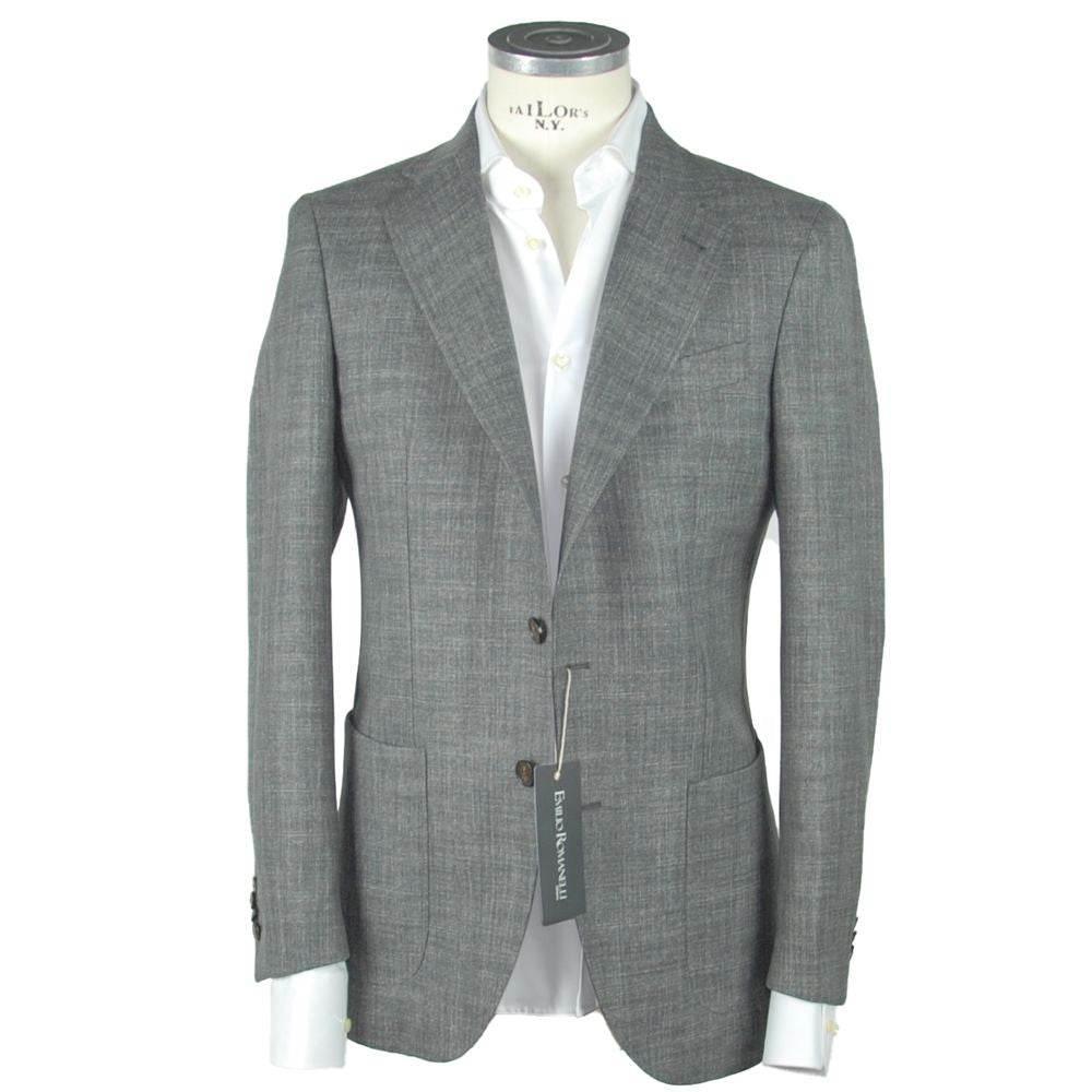 Emilio Romanelli Gray Wool Men's Blazer - Hilstor