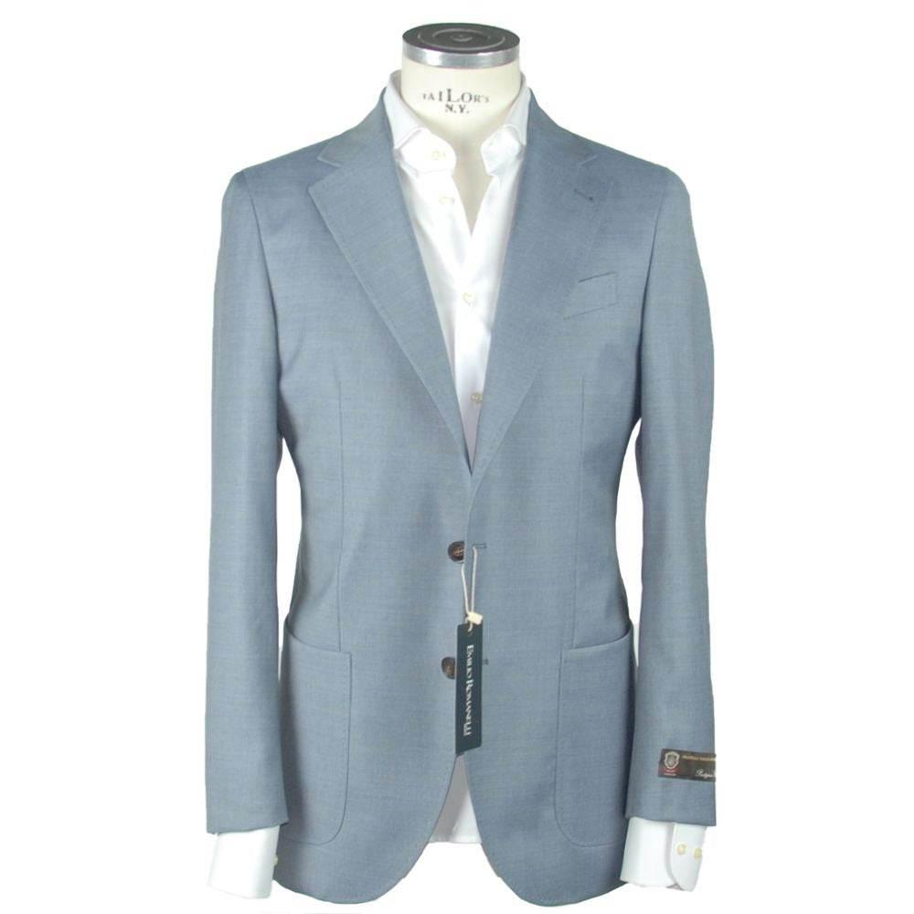Emilio Romanelli Blue Wool Men's Blazer - Hilstor