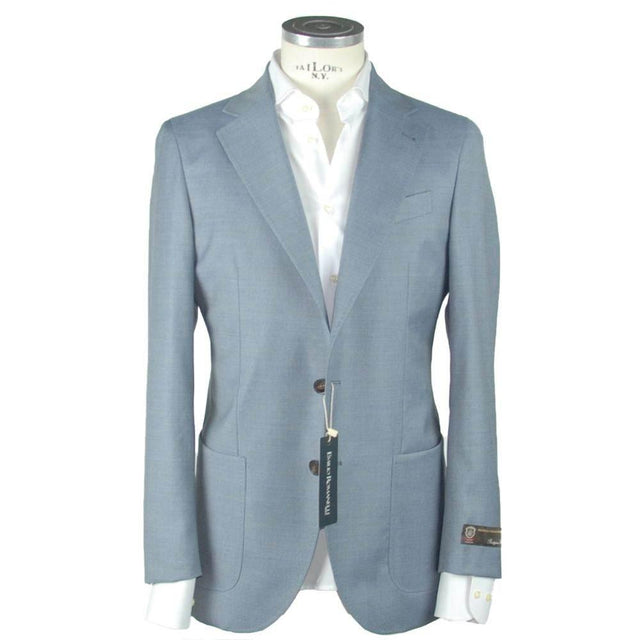 Emilio Romanelli Blue Wool Men's Blazer - Hilstor