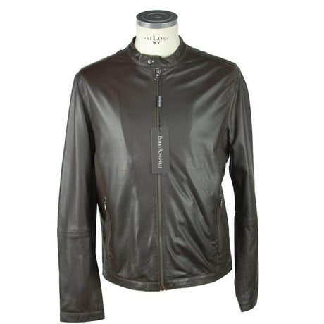 Emilio Romanelli Brown Leather Men's Jacket - Hilstor