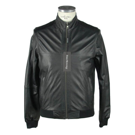 Emilio Romanelli Black Leather Men's Jacket - Hilstor