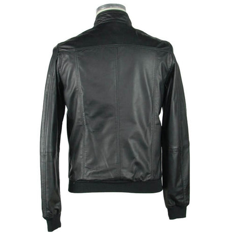 Emilio Romanelli Black Leather Men's Jacket - Hilstor