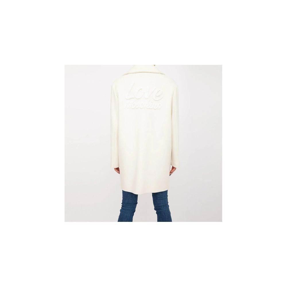 Love Moschino White Wool Women Coat - Hilstor