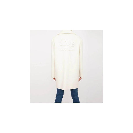 Love Moschino White Wool Women Coat - Hilstor