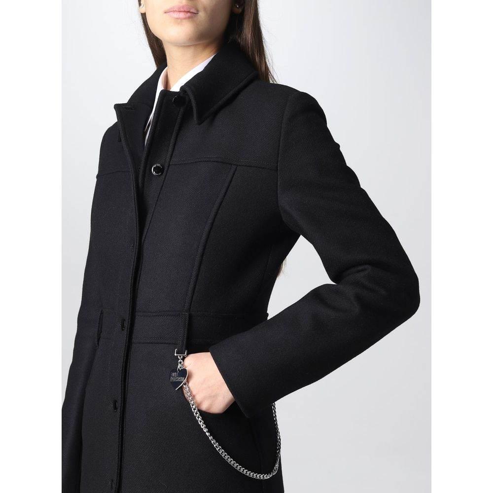 Love Moschino Black Wool Women Coat - Hilstor