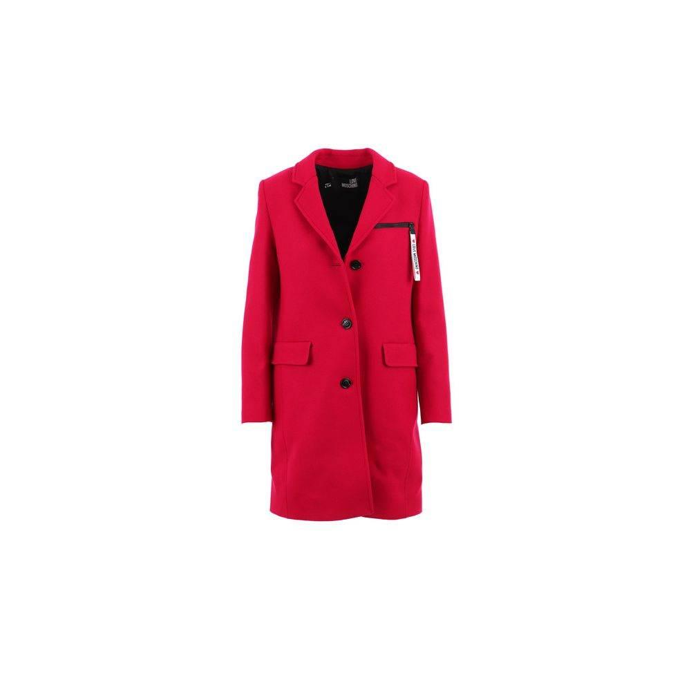 Love Moschino Red Wool Women Coat - Hilstor
