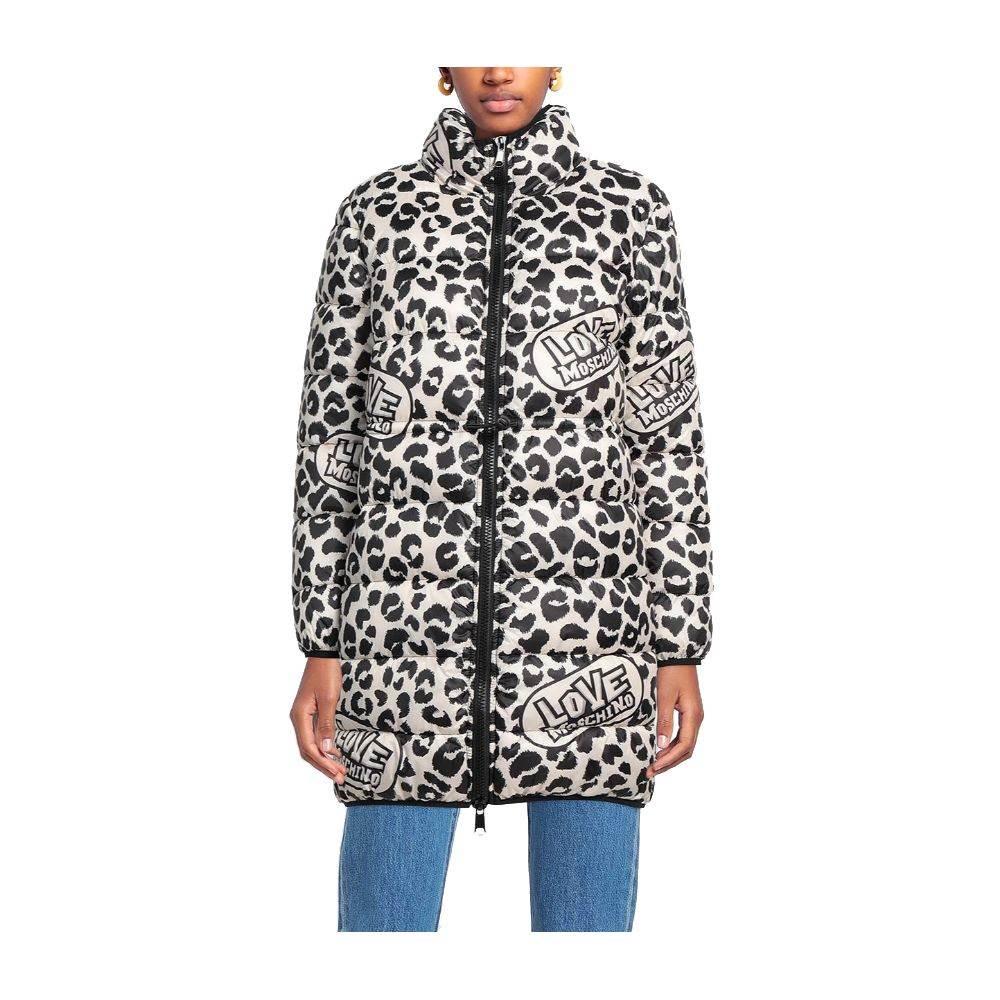 Love Moschino Chic Leopard Print Down Jacket - Hilstor