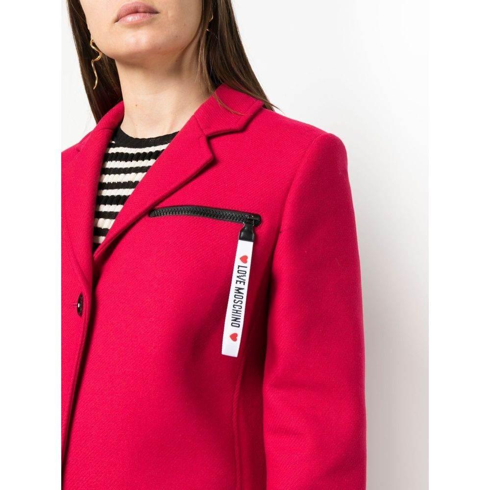 Love Moschino Red Wool Women Coat - Hilstor