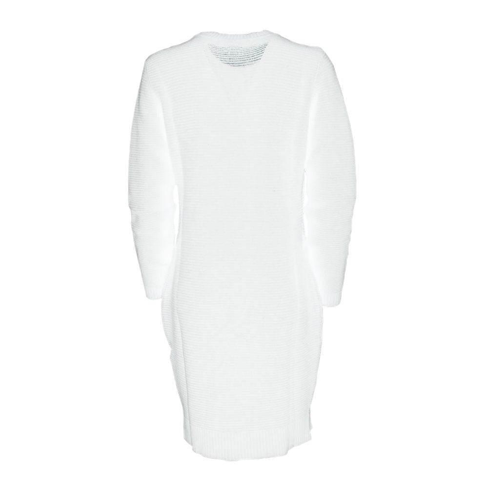 Love Moschino Chic Heart Pattern Knit Dress in White - Hilstor