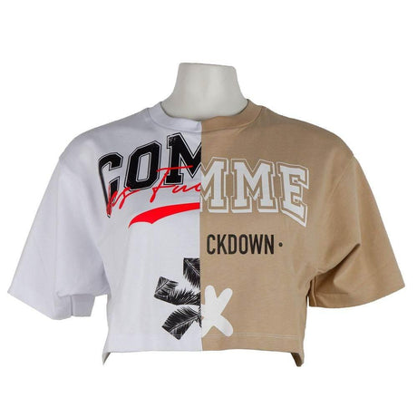 Comme Des Fuckdown Beige Cotton Women T-Shirt - Hilstor