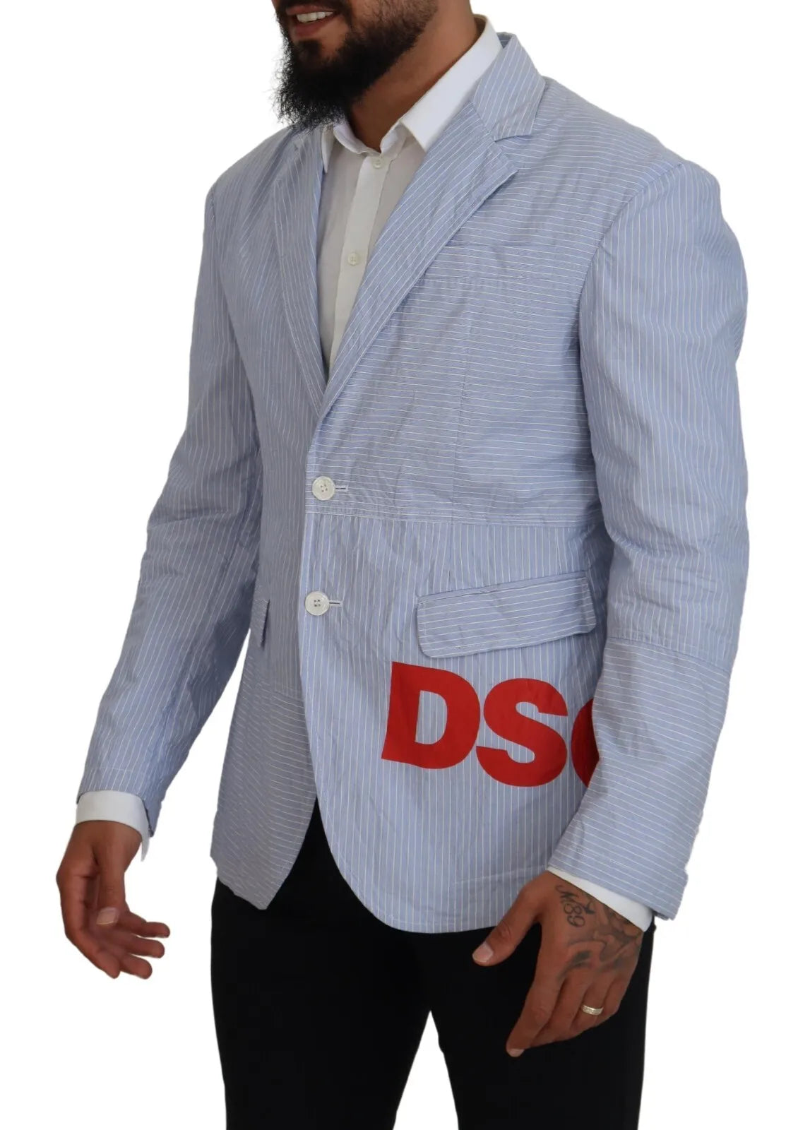 Dsquared² blåstribet enkeltradet formel frakkeblazer