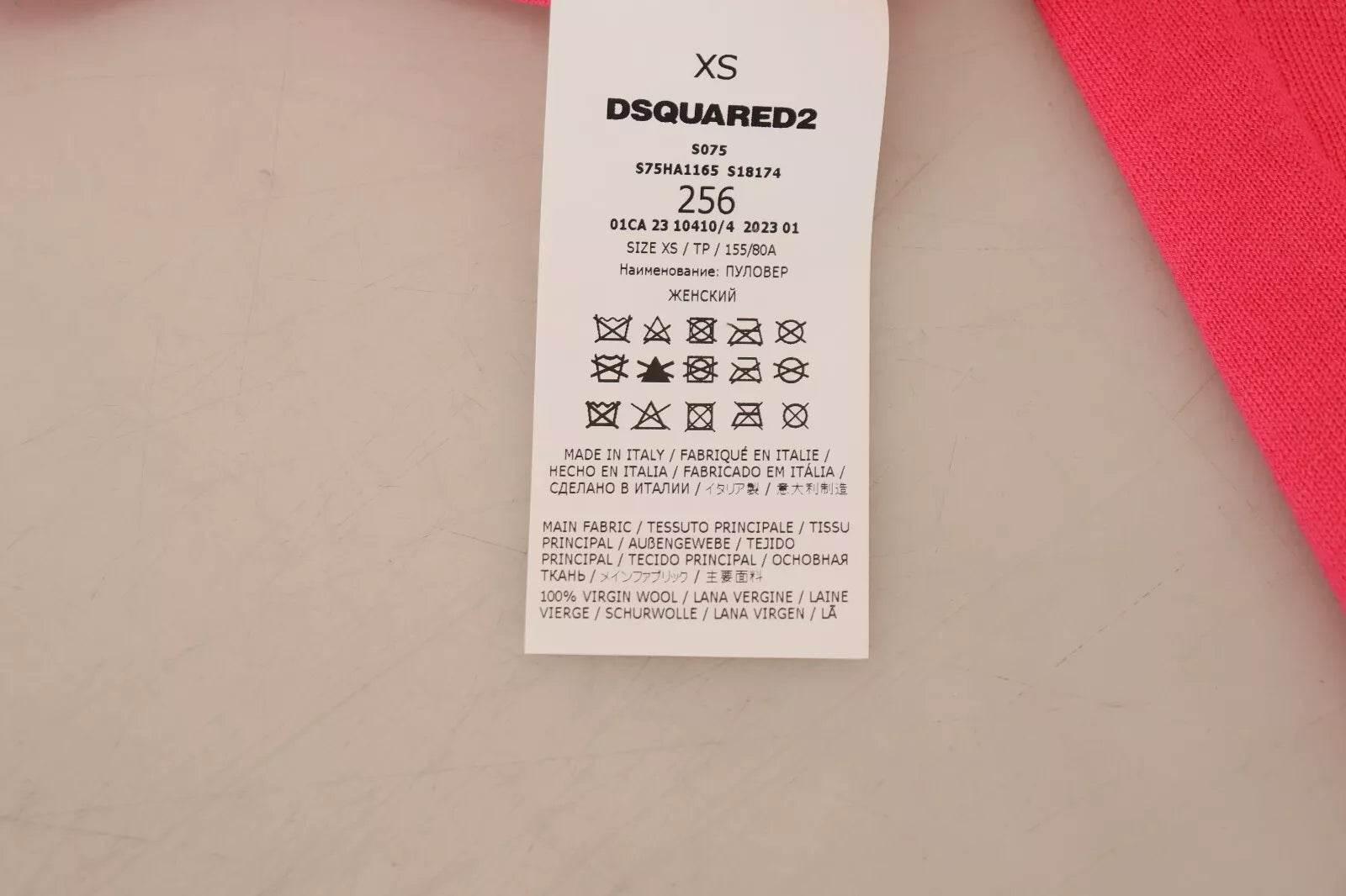 Dsquared² Pink Solid Long Sleeve Turtle Neck Casual Sweater - Hilstor