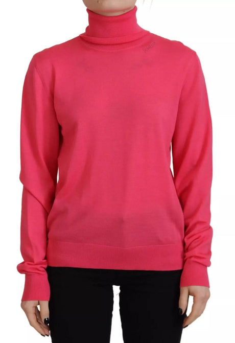 Dsquared² Pink Solid Long Sleeve Turtle Neck Casual Sweater - Hilstor