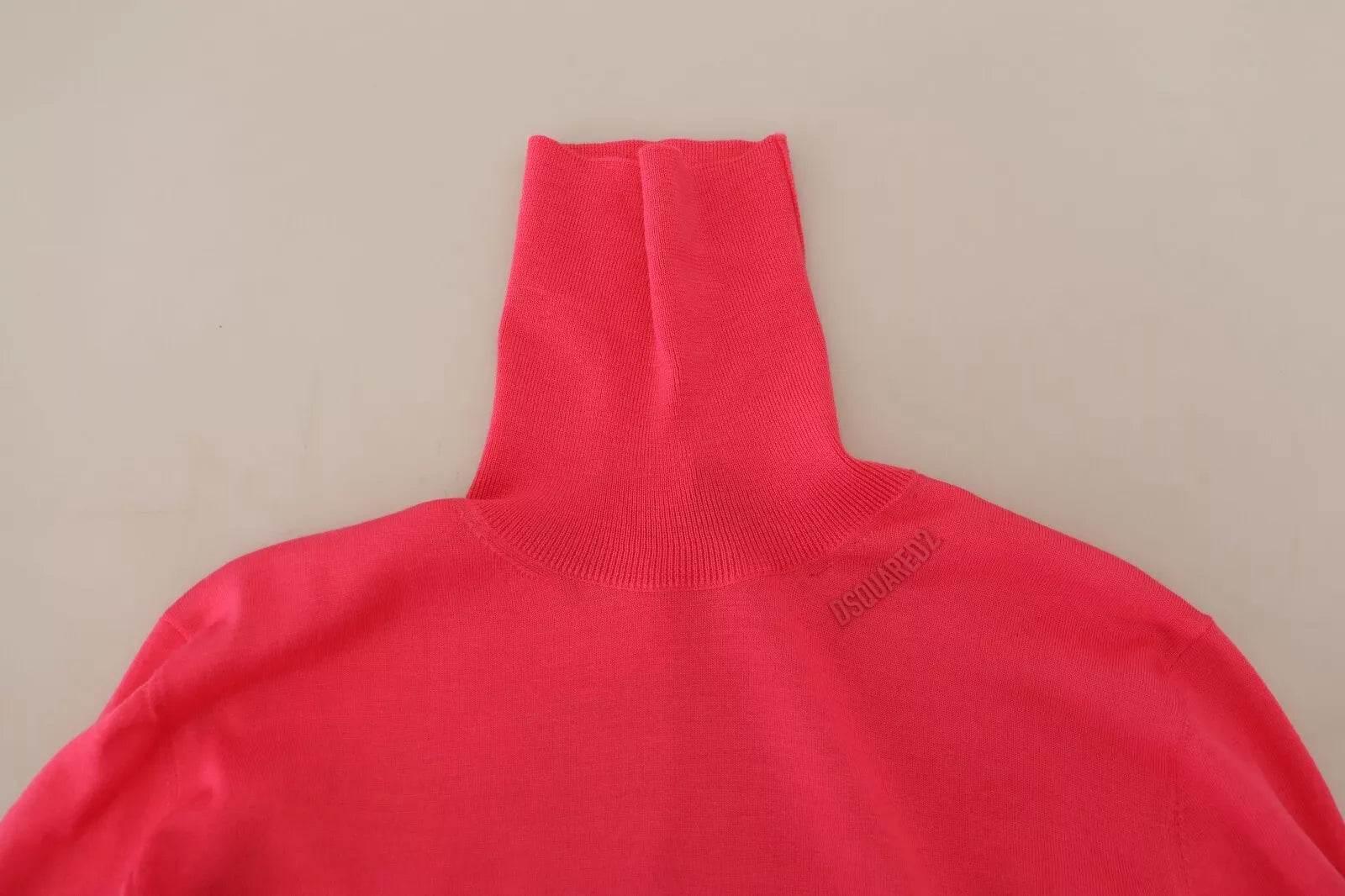 Dsquared² Pink Solid Long Sleeve Turtle Neck Casual Sweater - Hilstor